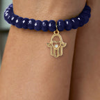 Brass 18K Hamsa Heart Embellishment Bracelet For Women Bulk