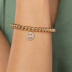Brass 18K Smiley Emoji Embellishment Bracelet For Women Bulk