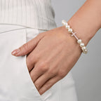 Brass 18K Crystal Studded Cross Embellishment Bracelet For Women Bulk