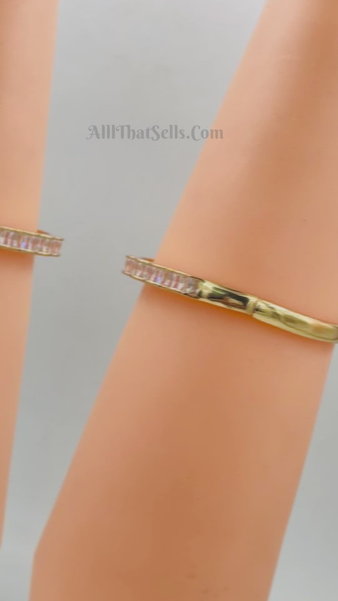 Baguettes American Diamonds Crystal Gold Copper Cuff Kada Bangle Bulk