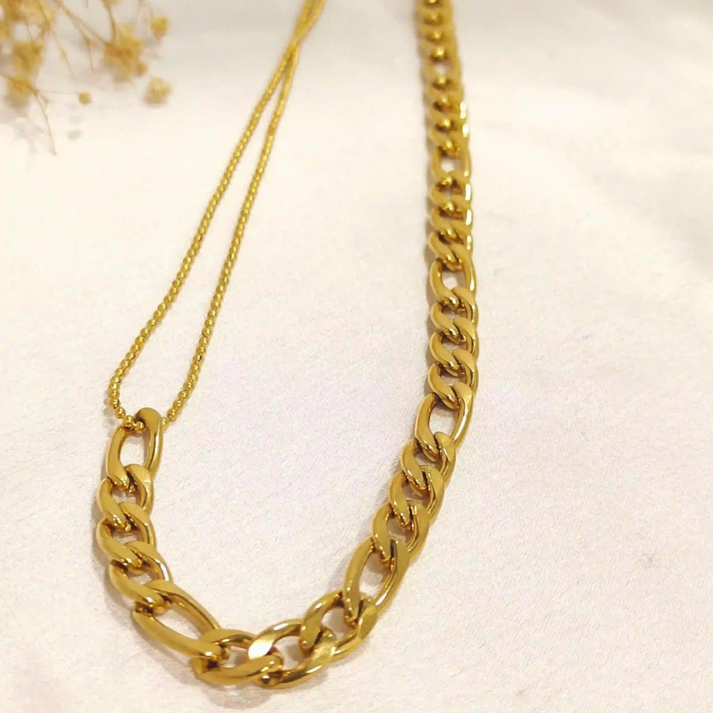 Half Curb Chain Gold Stainless Steel Anti Tarnish Necklace Chain Bulk