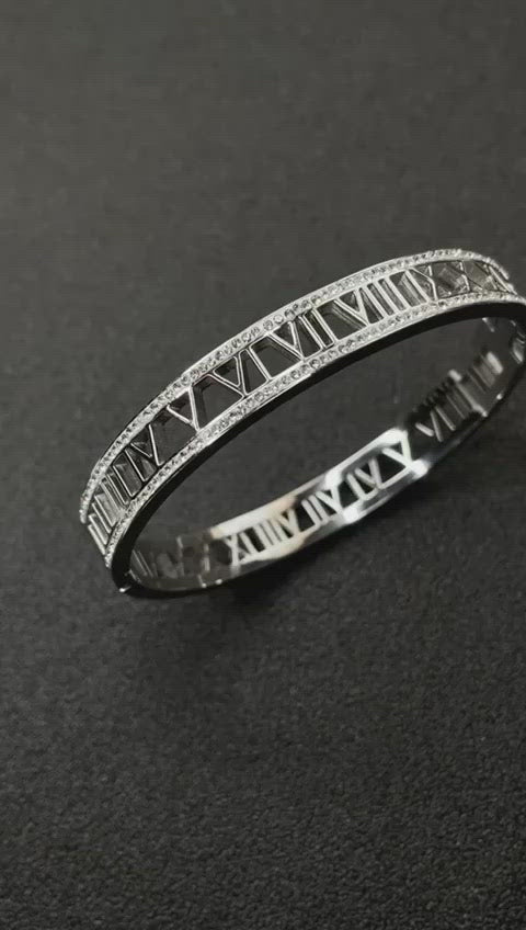 Roman Cubic Zirconia Rose Gold Stainless Steel Openable Kada Bulk