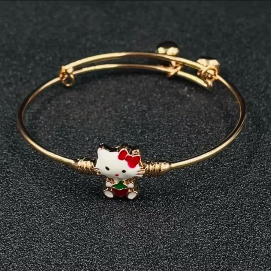 Hello Kitty Gold Closed Bangle Kada For Kids Bulk