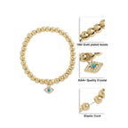 Brass 18K Evil Eye Charm Embellishment Bracelet For Women Bulk