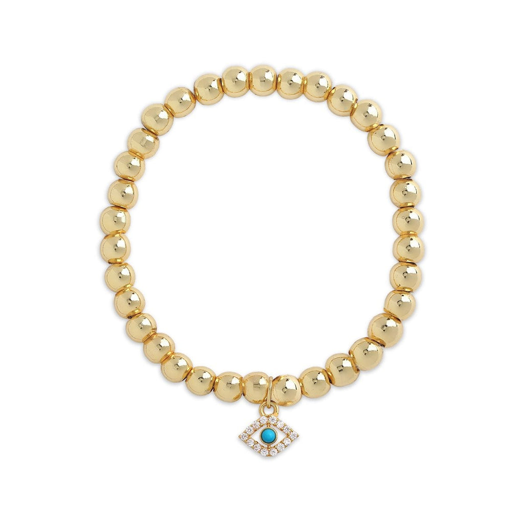Brass 18K Evil Eye Charm Embellishment Bracelet For Women Bulk