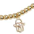 Brass 18K Hamsa Heart Embellishment Bracelet For Women Bulk