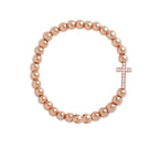 Brass 18K Crystal Studded Cross Embellishment Bracelet For Women Bulk