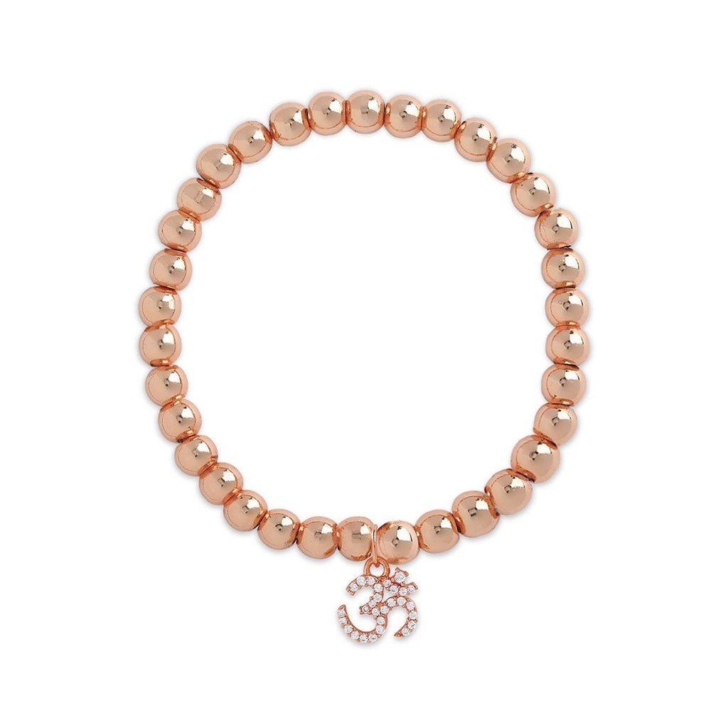 Brass 18K Om Charm Embellishment Bracelet For Women Bulk
