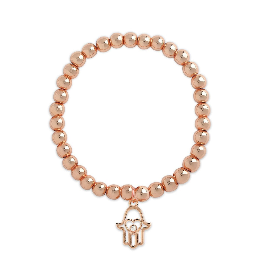 Brass 18K Hamsa Heart Embellishment Bracelet For Women Bulk