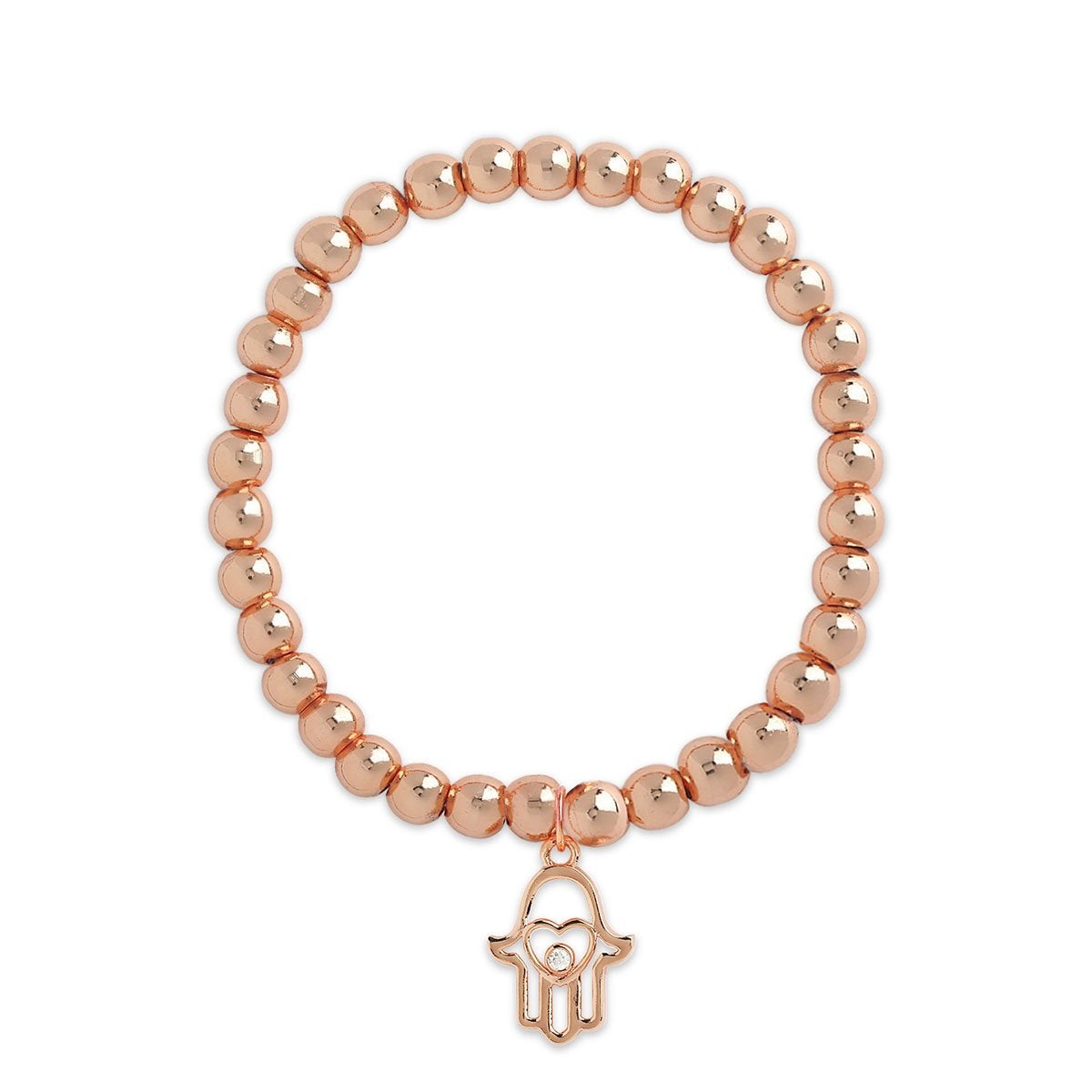 Brass 18K Hamsa Heart Embellishment Bracelet For Women Bulk