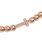 Brass 18K Crystal Studded Cross Embellishment Bracelet For Women Bulk