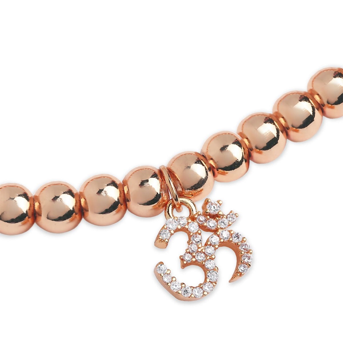 Brass 18K Om Charm Embellishment Bracelet For Women Bulk