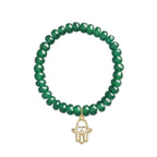 Brass 18K Hamsa Heart Embellishment Bracelet For Women Bulk
