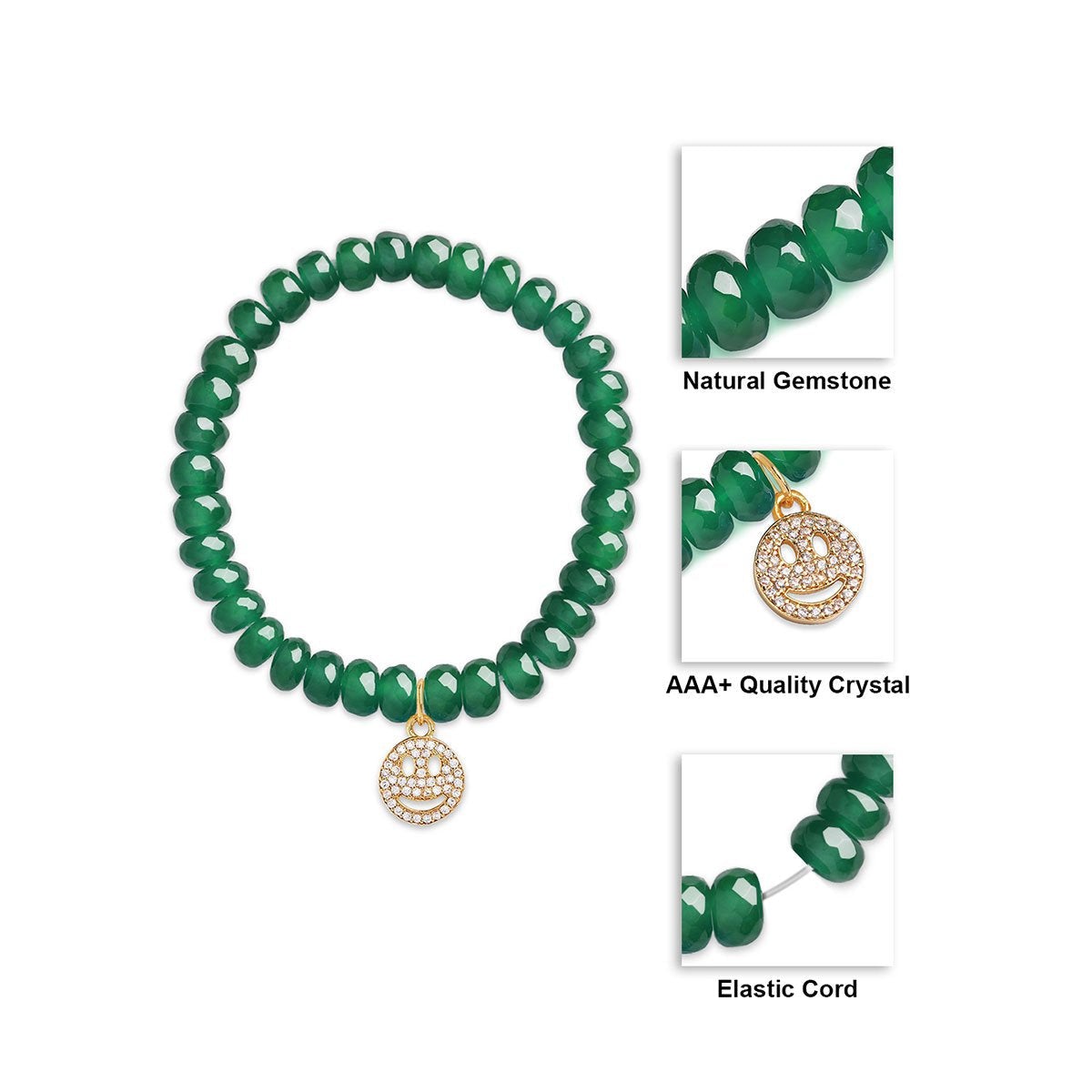 Brass 18K Smiley Emoji Embellishment Bracelet For Women Bulk
