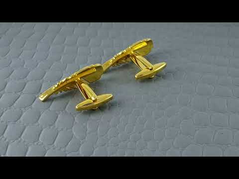 Feather Gold Cufflinks In Box Bulk
