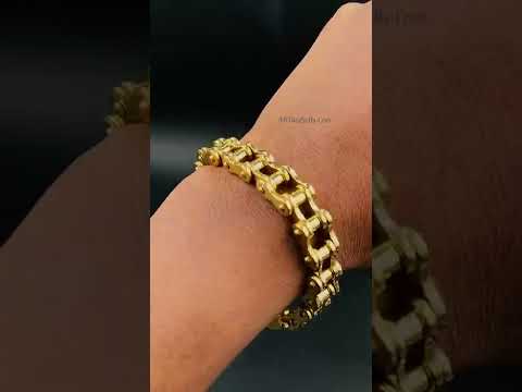Biker Motorcycle Chain Gold Heavy 316L Stainless Steel Bracelet Bulk