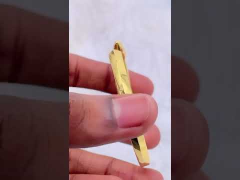 Black Nail 3D CZ Glossy 18K Gold Cuff Kada Bracelet Bulk