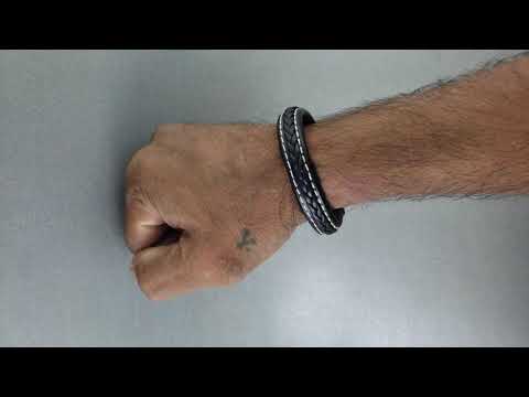 Braided Black Leather Wrist Band Multi Strand Bracelet Men Bulk