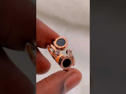 Roman Numbers Double Circle 18K Rose Gold Stainless Steel Ring Bulk