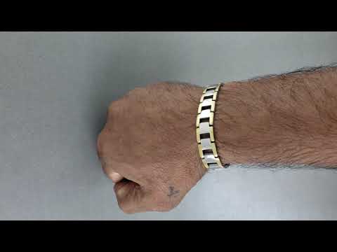 Italian 316L Stainless Steel 18K Gold Plated Bracelet For Men Bulk