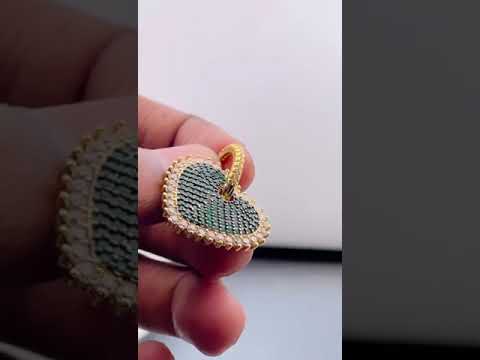 Copper Heart Gold Cubic Zirconia Hoop & Drop Earring Pair Women Bulk