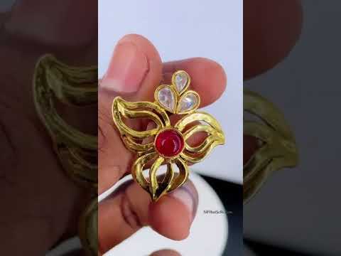 Cute Gold Plated Ruby Red Filigree Stud Earring For Women. Bulk