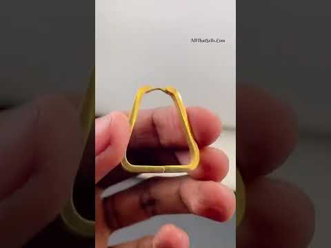 Triangle Stainless Steel Anti Tarnish 18K Gold Hoop Earring Pair Bulk