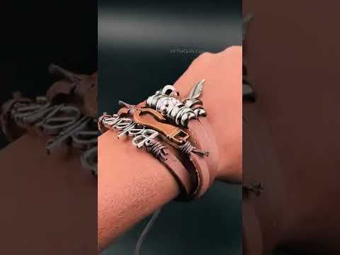 Believe Brown Leather Beads Charm Multi-Strand Unisex Bracelet Bulk