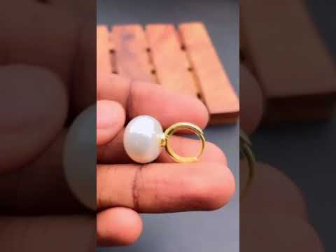 Button Pearl 18K Gold Copper Hoop Bali Drop Earring For Women Bulk