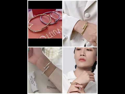 Nail Gothic Stainless Steel Gold Cuff Kada Bangle Bracelet Men Bulk