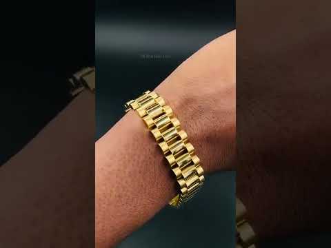 Italian Designer Glossy 18K Gold 316L Stainless Steel Bracelet Bulk