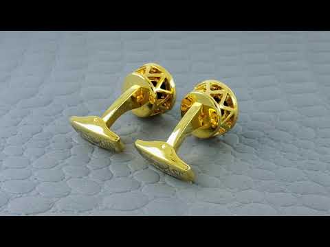 Star Filigree Gold Cufflinks In Box Bulk
