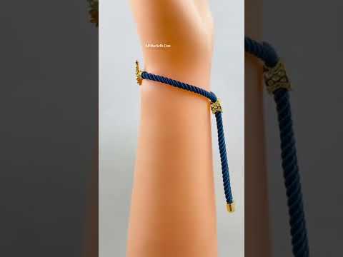 Angel Heart Copper Gold Blue CZ Thread Slider Bracelet Bulk