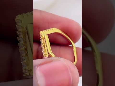 Slim Arrow Geometric Copper 18K Gold Free Size Ring For Women Bulk