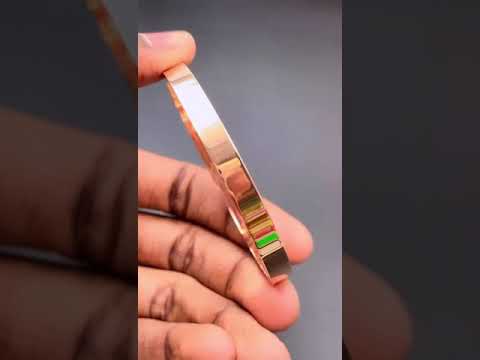 Mother Of Pearl CZ Rose Gold Stainless Steel Kada Bangle Bulk
