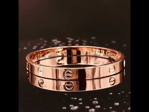 Screw Luxury Rose Gold CZ Stainless Steel Cuff Kada Bangle Bulk