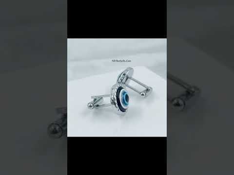 Turkish Blue Evil Eye Cufflinks In Box Bulk