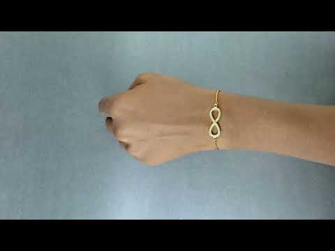 Infinity Gold Baguette Cubic Zirconia American Diamond Bracelet Bulk