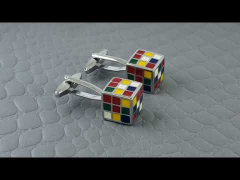 Rubix Cube Multi Color Cufflinks In Box