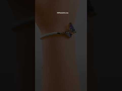 Butterfly Copper Blue Purple White Crystal Thread Slider Bracelet Bulk