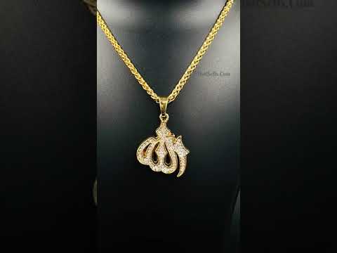Almighty Allah God Muslim Islamic Gold Brass Locket Pendant Bulk