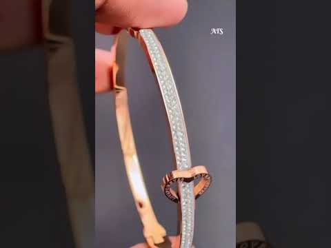 Love Heart CZ 18K Rose Gold Stainless Steel Openable Kada Bangle Bulk