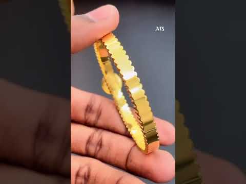 Mother of Pearl Etch Work 18K Gold Stainless Steel Openable Kada Bangle for Women
