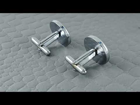 Round Grey Cufflinks In Box Bulk