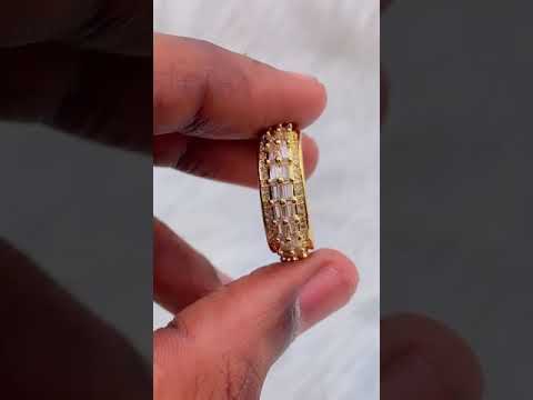 Baguette Cubic Zirconia Silver Copper Open Back Free Size Ring Bulk