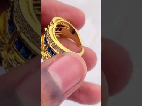 Belt Buckle Cubic Zirconia 18K Gold Copper Open Back Ring Women Bulk