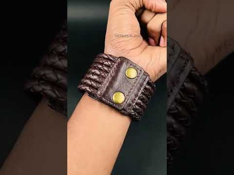 Rope Funky Genuine Handcrafted Brown Leather Bracelet Boys Bulk