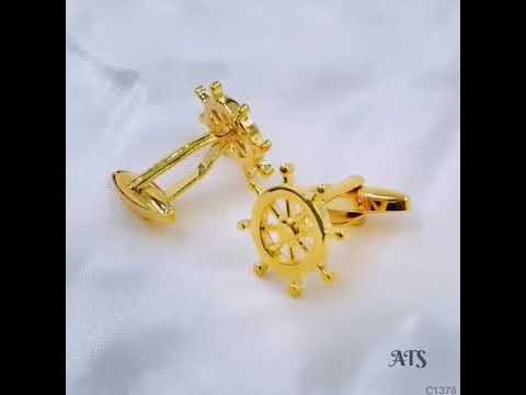 Gold Rudder Anchor Sailor Cufflinks In Box Bulk