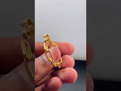 Stainless Steel Link Gold Hoop Earring Pair For Women Bulk