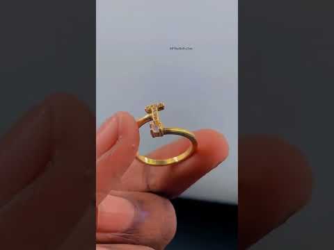 Initial Letter Cubic Zirconia Gold Copper Free Size Ring Women Bulk